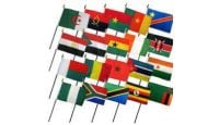 4x6in Set of 20 African Stick Flags shown countries included
