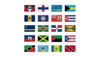 2x3ft Set of 20 Caribbean Flags shown countries included