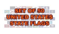 12x18in Set of 50 State Flags shown countries included