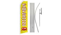 Campground Superknit Polyester Swooper Flag Size 11.5ft by 2.5ft & 6 Piece Pole & Ground Spike Kit