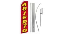 Abierto Superknit Polyester Swooper Flag Size 11.5ft by 2.5ft & 6 Piece Pole & Ground Spike Kit