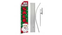 Big Holiday Sale Superknit Polyester Swooper Flag Size 11.5ft by 2.5ft & 6 Piece Pole & Ground Spike Kit