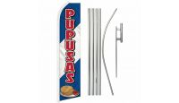 Pupusas  Superknit Polyester Swooper Flag Size 11.5ft by 2.5ft & 6 Piece Pole & Ground Spike Kit