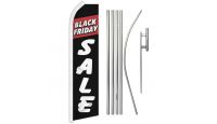 Black Friday Sale Superknit Polyester Swooper Flag Size 11.5ft by 2.5ft & 6 Piece Pole & Ground Spike Kit