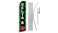 Delta 8 Sold Here Superknit Polyester Swooper Flag Size 11.5ft by 2.5ft & 6 Piece Pole & Ground Spike Kit 