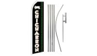 Chicharron  Superknit Polyester Swooper Flag Size 11.5ft by 2.5ft & 6 Piece Pole & Ground Spike Kit