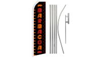 Barbacoa  Superknit Polyester Swooper Flag Size 11.5ft by 2.5ft & 6 Piece Pole & Ground Spike Kit