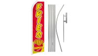 Fries Superknit Polyester Swooper Flag Size 11.5ft by 2.5ft & 6 Piece Pole & Ground Spike Kit
