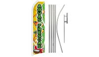 Aguas Frescas Superknit Polyester Swooper Flag Size 11.5ft by 2.5ft & 6-Piece Pole & Ground Spike