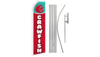 Crawfish Superknit Polyester Swooper Flag Size 11.5ft by 2.5ft & 6-Piece Pole & Ground Spike