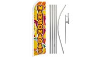 Mangonadas Superknit Polyester Swooper Flag Size 11.5ft by 2.5ft & 6-Piece Pole & Ground Spike