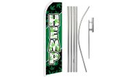 Hemp Superknit Polyester Swooper Flag Size 11.5ft by 2.5ft & 6-Piece Pole & Ground Spike