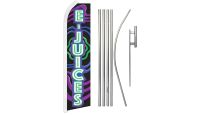 E-Juices Superknit Polyester Swooper Flag Size 11.5ft by 2.5ft & 6-Piece Pole & Ground Spike