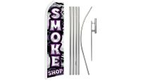 Smoke Shop Superknit Polyester Swooper Flag Size 11.5ft by 2.5ft & 6-Piece Pole & Ground Spike