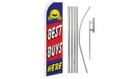 Best Buys Here Superknit Polyester Swooper Flag Size 11.5ft by 2.5ft & 6 Piece Pole & Ground Spike Kit
