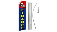 0 Percent Finance Superknit Polyester Swooper Flag Size 11.5ft by 2.5ft & 6 Piece Pole & Ground Spike Kit