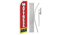 Mattress Sale Superknit Polyester Swooper Flag Size 11.5ft by 2.5ft & 6 Piece Pole & Ground Spike Kit