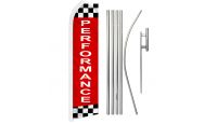 Performance Superknit Polyester Swooper Flag Size 11.5ft by 2.5ft & 6 Piece Pole & Ground Spike Kit