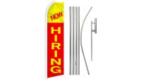 Now Hiring Superknit Polyester Swooper Flag Size 11.5ft by 2.5ft & 6 Piece Pole & Ground Spike Kit