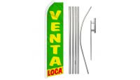 Venta Loca Crazy Sale Superknit Polyester Swooper Flag Size 11.5ft by 2.5ft & 6 Piece Pole & Ground Spike Kit