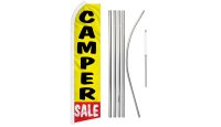Camper Sale Superknit Polyester Swooper Flag Size 11.5ft by 2.5ft & 6 Piece Pole & Ground Spike Kit