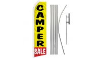 Camper Sale Superknit Polyester Swooper Flag Size 11.5ft by 2.5ft & 6 Piece Pole & Ground Spike Kit