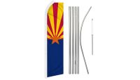 Arizona Superknit Polyester Swooper Flag Size 11.5ft by 2.5ft & 6 Piece Pole & Ground Spike Kit