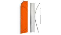 Orange Solid Color Superknit Polyester Swooper Flag Size 11.5ft by 2.5ft & 6 Piece Pole & Ground Spike Kit