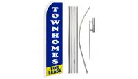 Townhomes for Lease Superknit Polyester Swooper Flag Size 11.5ft by 2.5ft & 6 Piece Pole & Ground Spike Kit