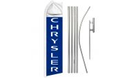 Chrysler Superknit Polyester Swooper Flag Size 11.5ft by 2.5ft & 6 Piece Pole & Ground Spike Kit