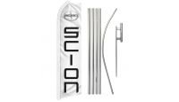 Scion Superknit Polyester Swooper Flag Size 11.5ft by 2.5ft & 6 Piece Pole & Ground Spike Kit