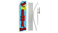 Hot Summer Sale Superknit Polyester Swooper Flag Size 11.5ft by 2.5ft & 6 Piece Pole & Ground Spike Kit