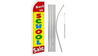 Back to School Sale Superknit Polyester Swooper Flag Size 11.5ft by 2.5ft & 6 Piece Pole & Ground Spike Kit