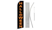 Halloween Superknit Polyester Swooper Flag Size 11.5ft by 2.5ft & 6 Piece Pole & Ground Spike Kit