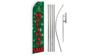 Holiday Sale Superknit Polyester Swooper Flag Size 11.5ft by 2.5ft & 6 Piece Pole & Ground Spike Kit