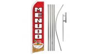 Menudo Superknit Polyester Swooper Flag Size 11.5ft by 2.5ft & 6 Piece Pole & Ground Spike Kit