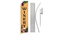 Winery Superknit Polyester Swooper Flag Size 11.5ft by 2.5ft & 6 Piece Pole & Ground Spike Kit