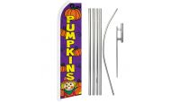 Pumpkins Superknit Polyester Swooper Flag Size 11.5ft by 2.5ft & 6 Piece Pole & Ground Spike Kit
