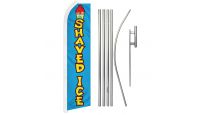 Shaved Ice Superknit Polyester Swooper Flag Size 11.5ft by 2.5ft & 6 Piece Pole & Ground Spike Kit