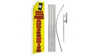 Cell Phone Accessories Superknit Polyester Swooper Flag Size 11.5ft by 2.5ft & 6 Piece Pole & Ground Spike Kit