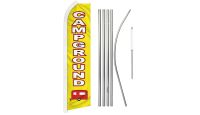 Campground Superknit Polyester Swooper Flag Size 11.5ft by 2.5ft & 6 Piece Pole & Ground Spike Kit