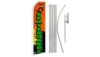 Skateboards Superknit Polyester Swooper Flag Size 11.5ft by 2.5ft & 6 Piece Pole & Ground Spike Kit