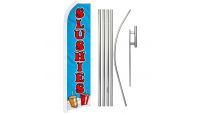 Slushies Superknit Polyester Swooper Flag Size 11.5ft by 2.5ft & 6 Piece Pole & Ground Spike Kit