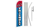 Pet Friendly Superknit Polyester Swooper Flag Size 11.5ft by 2.5ft & 6 Piece Pole & Ground Spike Kit