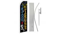 Tattoos & Piercings Superknit Polyester Swooper Flag Size 11.5ft by 2.5ft & 6 Piece Pole & Ground Spike Kit