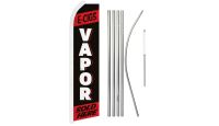Vapor Red & Black Superknit Polyester Swooper Flag Size 11.5ft by 2.5ft & 6 Piece Pole & Ground Spike Kit