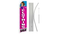 Clothing Sale Superknit Polyester Swooper Flag Size 11.5ft by 2.5ft & 6 Piece Pole & Ground Spike Kit