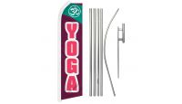 Yoga Superknit Polyester Swooper Flag Size 11.5ft by 2.5ft & 6 Piece Pole & Ground Spike Kit
