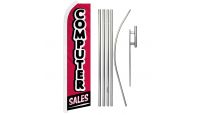 Computer Sale Superknit Polyester Swooper Flag Size 11.5ft by 2.5ft & 6 Piece Pole & Ground Spike Kit