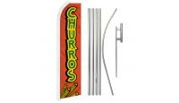 Churros Superknit Polyester Swooper Flag Size 11.5ft by 2.5ft & 6 Piece Pole & Ground Spike Kit